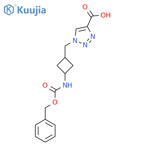 1-(3-{(benzyloxy)carbonylamino}cyclobutyl)methyl-1H-1,2,3-triazole-4-carboxylic acid structure