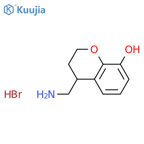 4-(aminomethyl)-3,4-dihydro-2H-1-benzopyran-8-ol hydrobromide structure