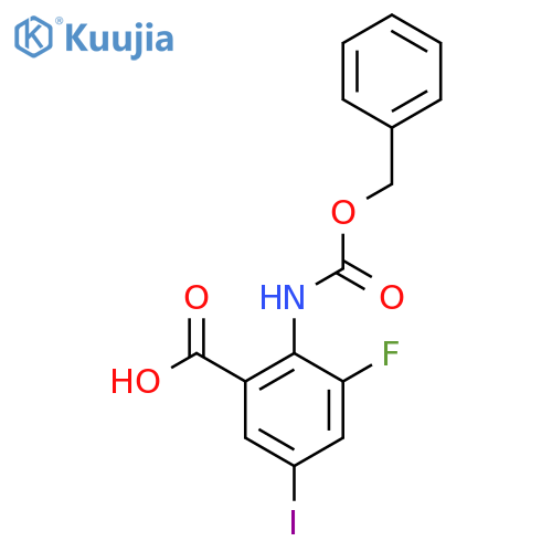 2-{(benzyloxy)carbonylamino}-3-fluoro-5-iodobenzoic acid structure