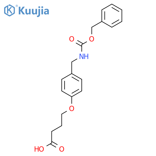 4-4-({(benzyloxy)carbonylamino}methyl)phenoxybutanoic acid structure