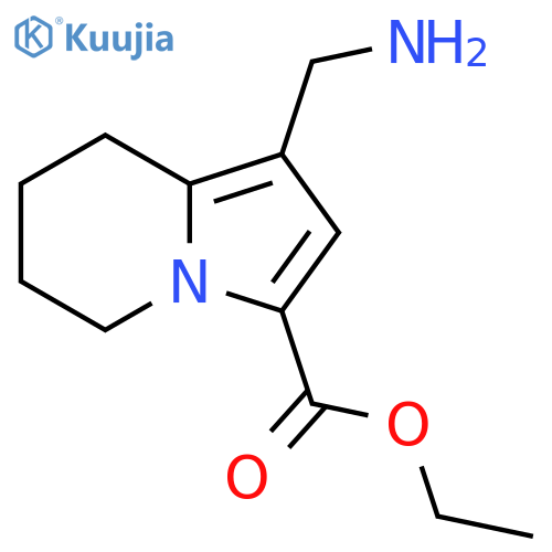 Ethyl 1-(aminomethyl)-5,6,7,8-tetrahydroindolizine-3-carboxylate structure