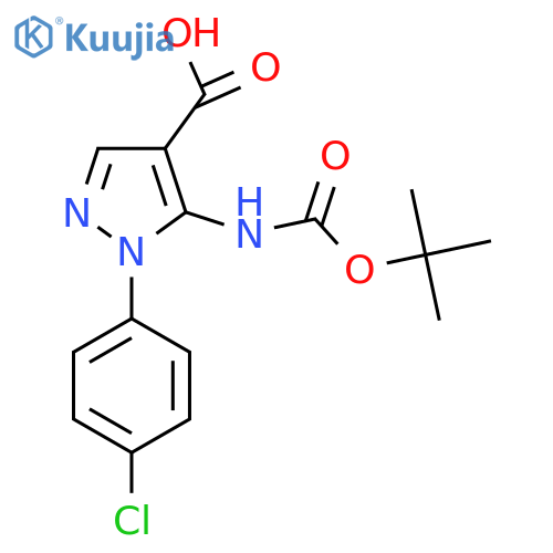 5-{(tert-butoxy)carbonylamino}-1-(4-chlorophenyl)-1H-pyrazole-4-carboxylic acid structure