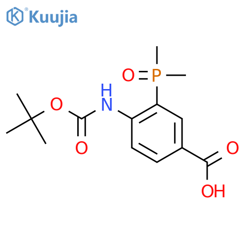 4-{(tert-butoxy)carbonylamino}-3-(dimethylphosphoryl)benzoic acid structure