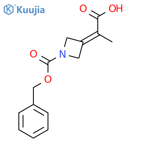 2-{1-(benzyloxy)carbonylazetidin-3-ylidene}propanoic acid structure