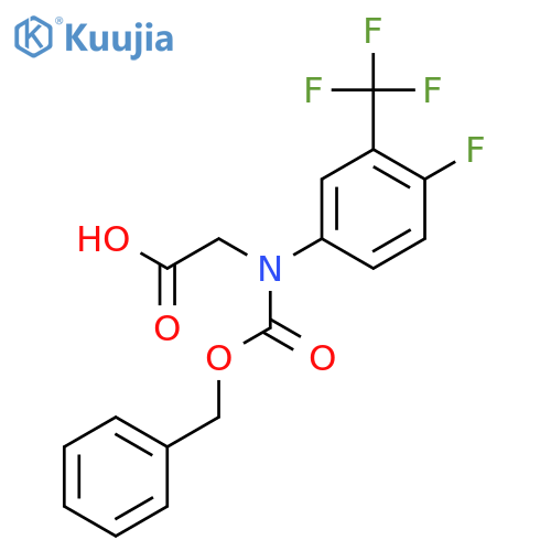 2-{(benzyloxy)carbonyl4-fluoro-3-(trifluoromethyl)phenylamino}acetic acid structure