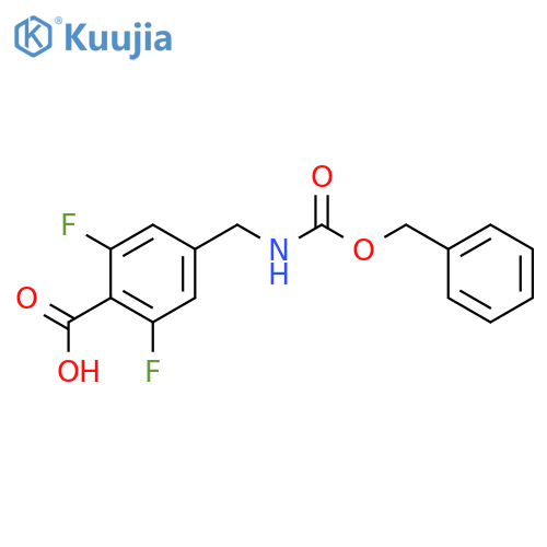 4-({(benzyloxy)carbonylamino}methyl)-2,6-difluorobenzoic acid structure