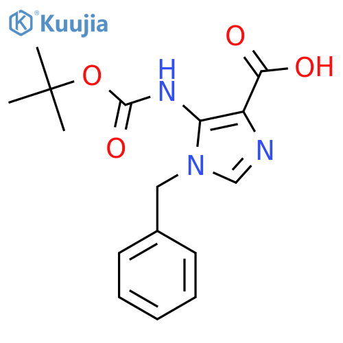 1-benzyl-5-{(tert-butoxy)carbonylamino}-1H-imidazole-4-carboxylic acid structure
