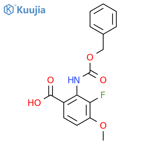 2-{(benzyloxy)carbonylamino}-3-fluoro-4-methoxybenzoic acid structure