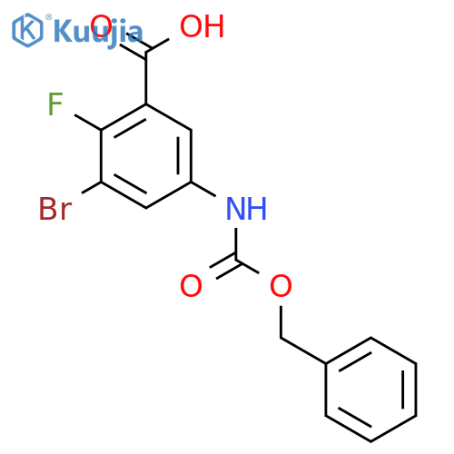 5-{(benzyloxy)carbonylamino}-3-bromo-2-fluorobenzoic acid structure
