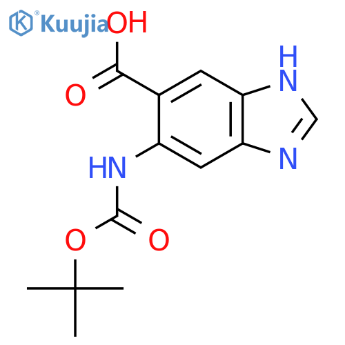 6-{(tert-butoxy)carbonylamino}-1H-1,3-benzodiazole-5-carboxylic acid structure