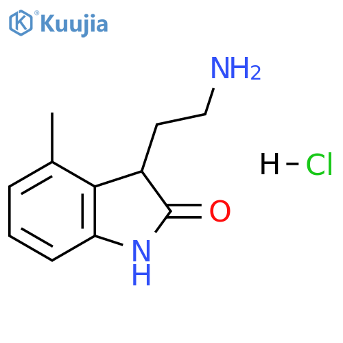 3-(2-aminoethyl)-4-methyl-2,3-dihydro-1H-indol-2-one hydrochloride structure
