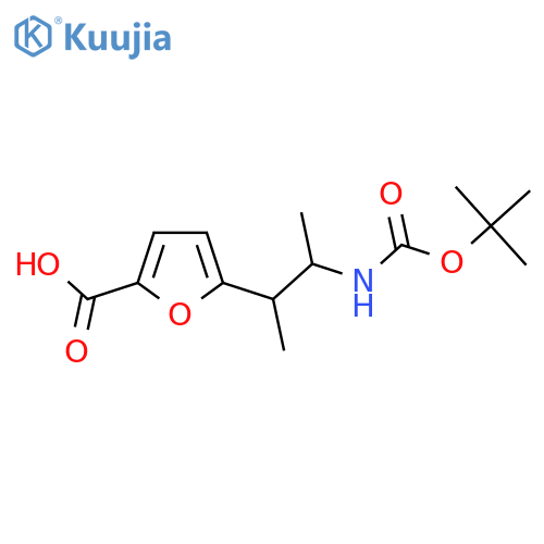 5-(3-{(tert-butoxy)carbonylamino}butan-2-yl)furan-2-carboxylic acid structure