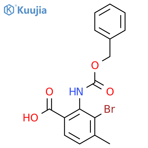2-{(benzyloxy)carbonylamino}-3-bromo-4-methylbenzoic acid structure