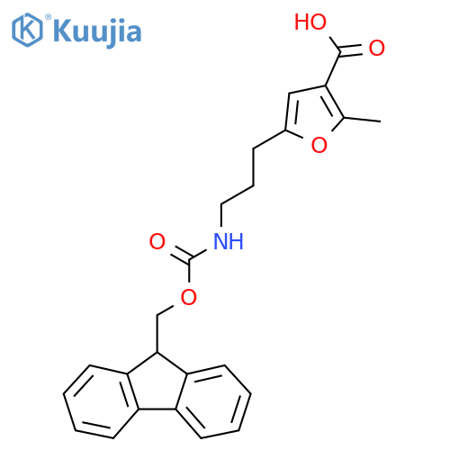 5-3-({(9H-fluoren-9-yl)methoxycarbonyl}amino)propyl-2-methylfuran-3-carboxylic acid structure