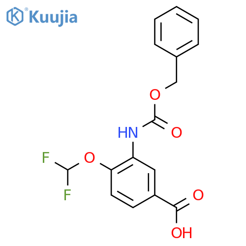 3-{(benzyloxy)carbonylamino}-4-(difluoromethoxy)benzoic acid structure