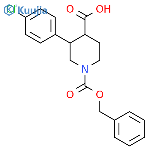 1-(benzyloxy)carbonyl-3-(4-chlorophenyl)piperidine-4-carboxylic acid structure