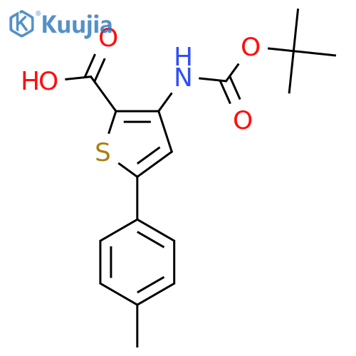 3-{(tert-butoxy)carbonylamino}-5-(4-methylphenyl)thiophene-2-carboxylic acid structure