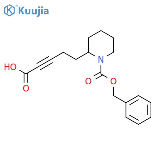 5-{1-(benzyloxy)carbonylpiperidin-2-yl}pent-2-ynoic acid structure