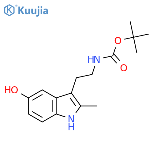 tert-butyl N-2-(5-hydroxy-2-methyl-1H-indol-3-yl)ethylcarbamate structure
