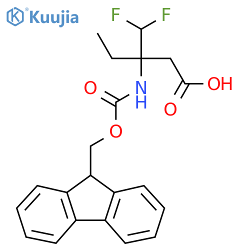 3-(difluoromethyl)-3-({(9H-fluoren-9-yl)methoxycarbonyl}amino)pentanoic acid structure