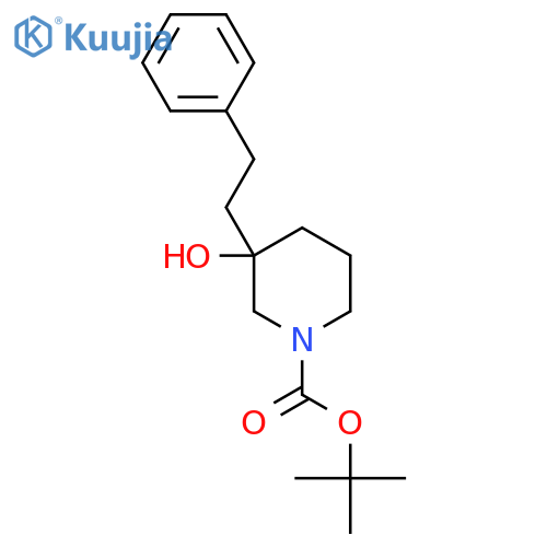 Tert-butyl 3-hydroxy-3-(2-phenylethyl)piperidine-1-carboxylate structure
