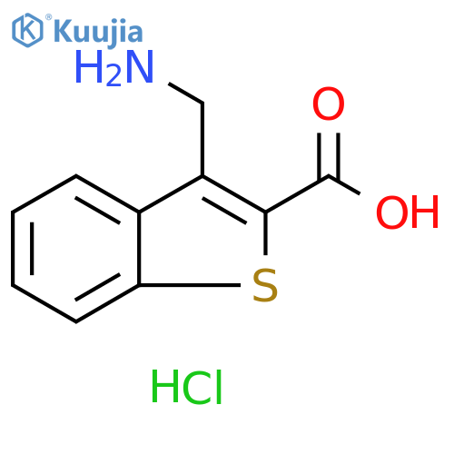 3-(aminomethyl)-1-benzothiophene-2-carboxylic acid hydrochloride structure