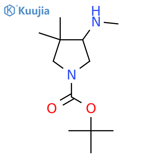 Tert-butyl 3,3-dimethyl-4-(methylamino)pyrrolidine-1-carboxylate structure
