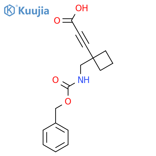 3-1-({(benzyloxy)carbonylamino}methyl)cyclobutylprop-2-ynoic acid structure