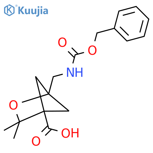 1-({(benzyloxy)carbonylamino}methyl)-3,3-dimethyl-2-oxabicyclo2.1.1hexane-4-carboxylic acid structure