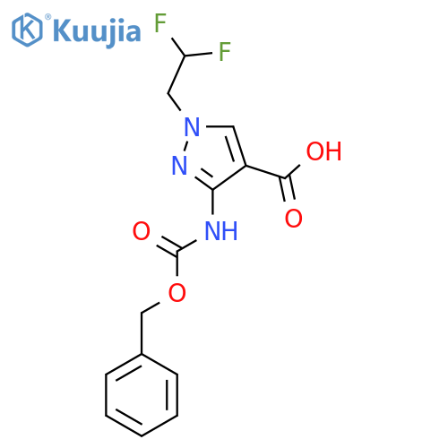 3-{(benzyloxy)carbonylamino}-1-(2,2-difluoroethyl)-1H-pyrazole-4-carboxylic acid structure