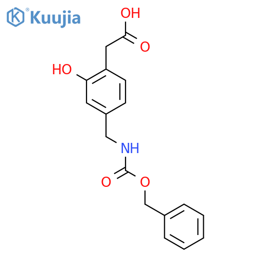 2-4-({(benzyloxy)carbonylamino}methyl)-2-hydroxyphenylacetic acid structure