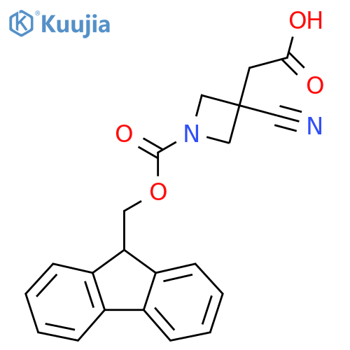 2-(3-cyano-1-{[(9H-fluoren-9-yl)methoxy]carbonyl}azetidin-3-yl)acetic acid structure