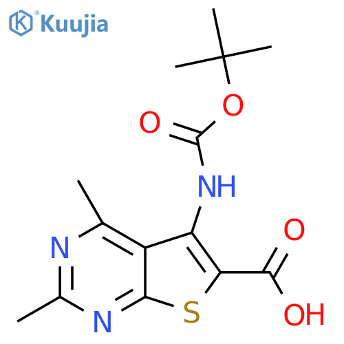 5-{(tert-butoxy)carbonylamino}-2,4-dimethylthieno2,3-dpyrimidine-6-carboxylic acid structure