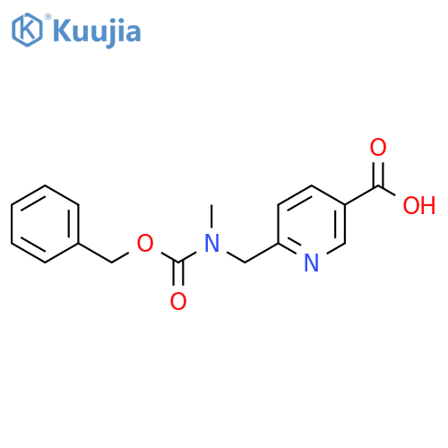 6-({(benzyloxy)carbonyl(methyl)amino}methyl)pyridine-3-carboxylic acid structure