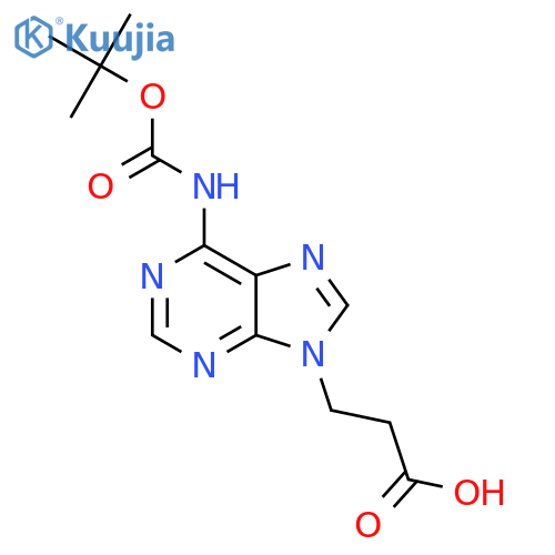 3-(6-{(tert-butoxy)carbonylamino}-9H-purin-9-yl)propanoic acid structure
