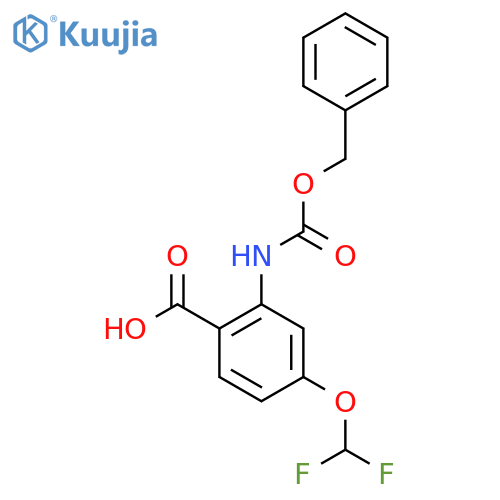 2-{(benzyloxy)carbonylamino}-4-(difluoromethoxy)benzoic acid structure