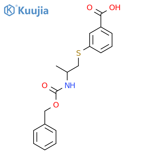 3-(2-{(benzyloxy)carbonylamino}propyl)sulfanylbenzoic acid structure