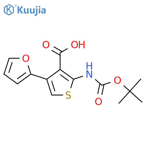 2-{(tert-butoxy)carbonylamino}-4-(furan-2-yl)thiophene-3-carboxylic acid structure