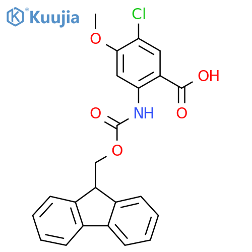 5-chloro-2-({(9H-fluoren-9-yl)methoxycarbonyl}amino)-4-methoxybenzoic acid structure