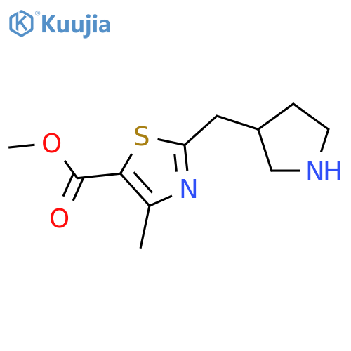 methyl 4-methyl-2-(pyrrolidin-3-yl)methyl-1,3-thiazole-5-carboxylate structure