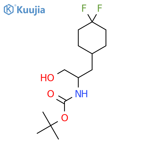 tert-butyl N-1-(4,4-difluorocyclohexyl)-3-hydroxypropan-2-ylcarbamate structure