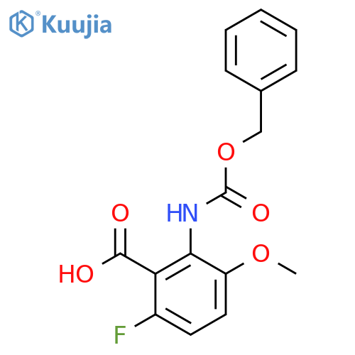 2-{[(Benzyloxy)carbonyl]amino}-6-fluoro-3-methoxybenzoic acid structure