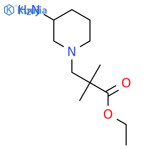 Ethyl 3-(3-aminopiperidin-1-yl)-2,2-dimethylpropanoate structure