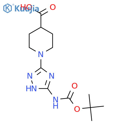 1-(5-{(tert-butoxy)carbonylamino}-4H-1,2,4-triazol-3-yl)piperidine-4-carboxylic acid structure