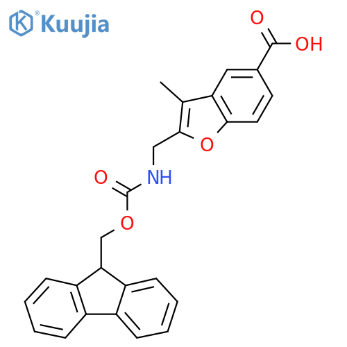 2-({(9H-fluoren-9-yl)methoxycarbonyl}amino)methyl-3-methyl-1-benzofuran-5-carboxylic acid structure