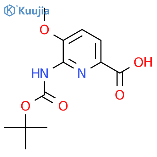 6-{(tert-butoxy)carbonylamino}-5-methoxypyridine-2-carboxylic acid structure