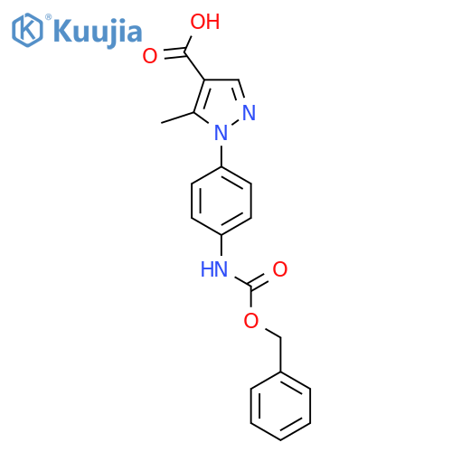 1-(4-{(benzyloxy)carbonylamino}phenyl)-5-methyl-1H-pyrazole-4-carboxylic acid structure