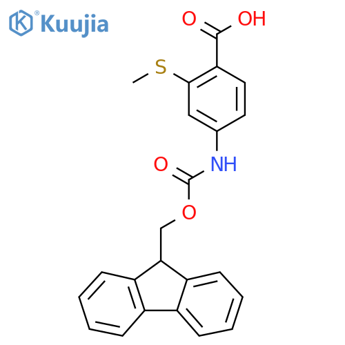 4-({(9H-fluoren-9-yl)methoxycarbonyl}amino)-2-(methylsulfanyl)benzoic acid structure