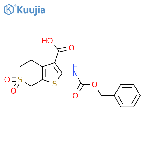 2-{(benzyloxy)carbonylamino}-6,6-dioxo-4H,5H,7H-6lambda6-thieno2,3-cthiopyran-3-carboxylic acid structure