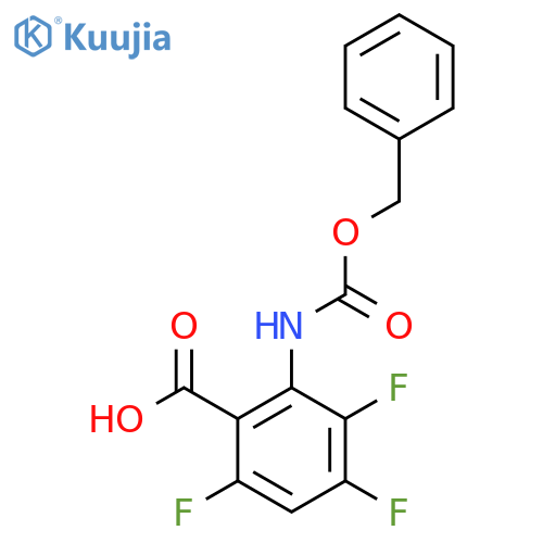 2-{(benzyloxy)carbonylamino}-3,4,6-trifluorobenzoic acid structure